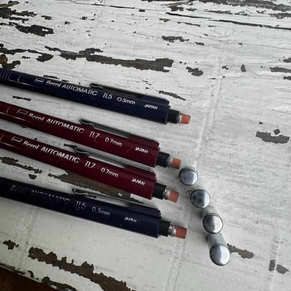 Vintage Berol Automatic TL5 TL7 Drafting Mechanical Pencils 0.7 0.5mm Lot of 4 - Picture 2 of 7